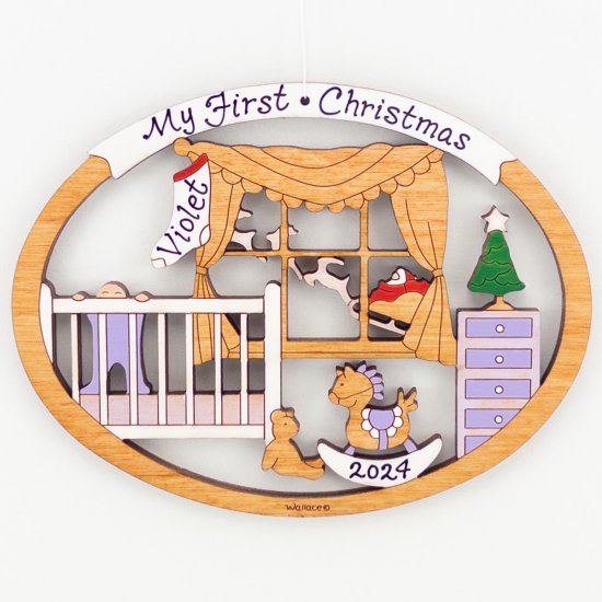 (image for) Baby's First Christmas Ornament - Purple