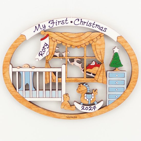 (image for) Baby's First Christmas Ornament - Blue