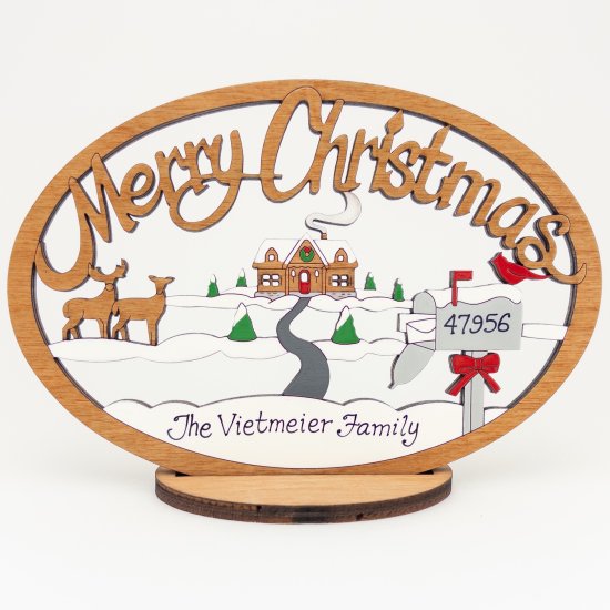 (image for) Small Merry Christmas Home With Stand