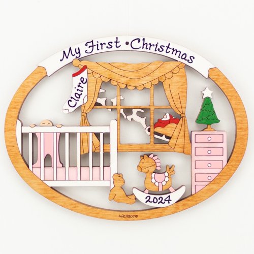 (image for) Baby's First Christmas Ornament - Pink