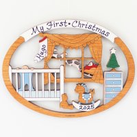 (image for) Baby's First Christmas Ornament - Blue