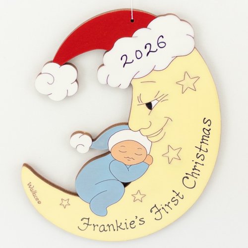 (image for) First Christmas Baby on Moon - Blue
