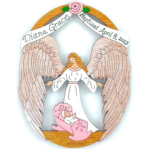 (image for) Baby's Baptism Ornament - Pink