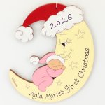 (image for) First Christmas Baby on Moon - Pink