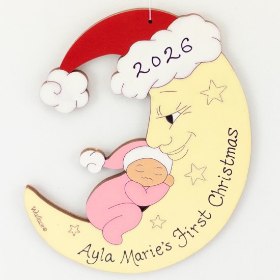 (image for) First Christmas Baby on Moon - Pink