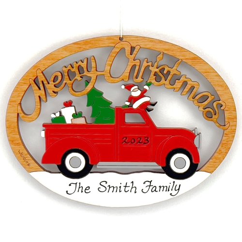 (image for) Red Christmas Truck Ornament