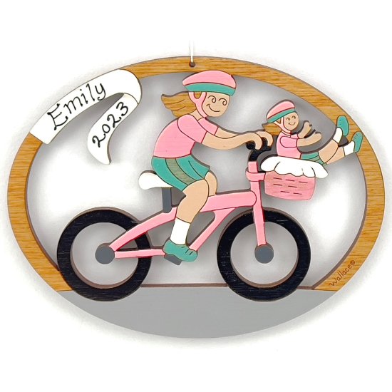 (image for) Girl Bike With Doll Ornament