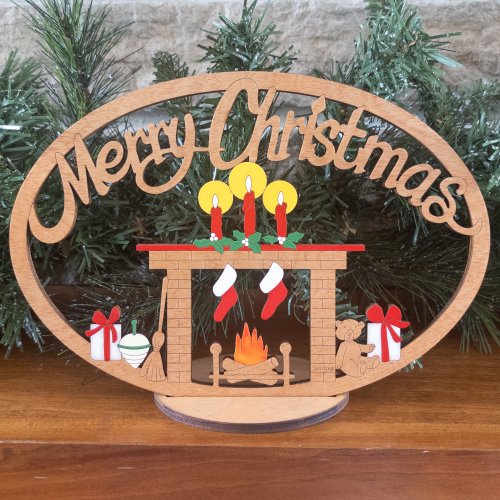(image for) Large Merry Christmas 2 Socks With Stand