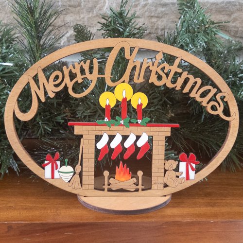 (image for) Large Merry Christmas 4 Socks With Stand