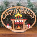 (image for) Large Merry Christmas 5 Socks With Stand