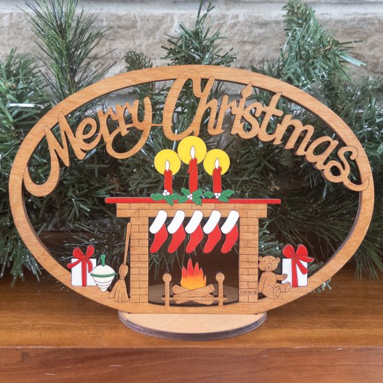 (image for) Large Merry Christmas 5 Socks With Stand