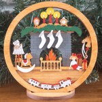 (image for) Small Layered Fireplace 3 Socks With Stand