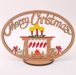 (image for) Large Merry Christmas 5 Socks With Stand
