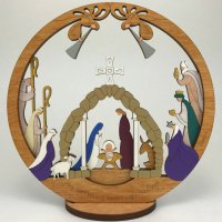 (image for) Medium Layered Round Nativity With Stand