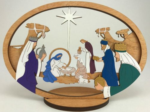 (image for) Medium Layered Star Nativity With Stand