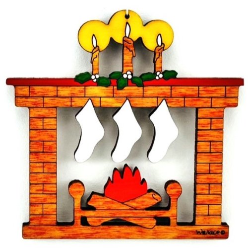 (image for) Mini Fireplace 3 Stockings