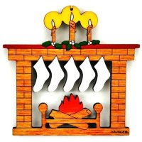 (image for) Mini Fireplace 5 Stockings