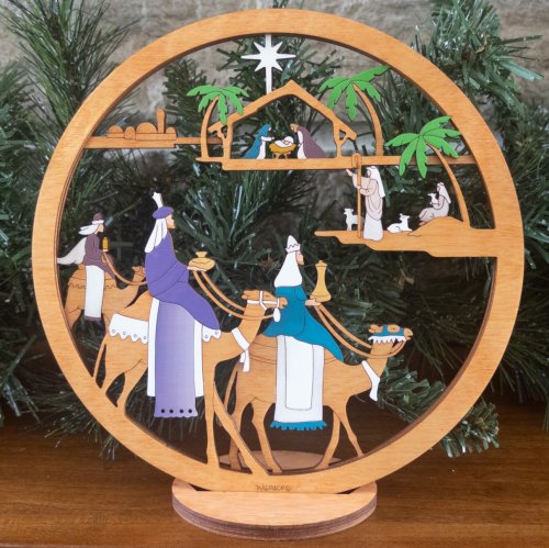 (image for) Medium Layered 3 King Nativity With Stand