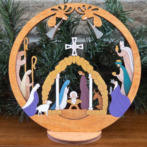 (image for) Medium Layered Round Nativity With Stand