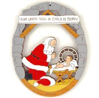 (image for) Santa With Baby Jesus Ornament