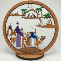 (image for) Small Layered 3 King Nativity With Stand