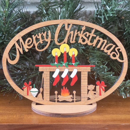 (image for) Small Merry Christmas 3 Socks With Stand