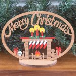 (image for) Small Merry Christmas 5 Socks With Stand