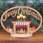 (image for) Small Merry Christmas 6 Socks With Stand