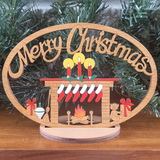 (image for) Small Merry Christmas 6 Socks With Stand