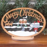 (image for) Small Merry Christmas Home With Stand